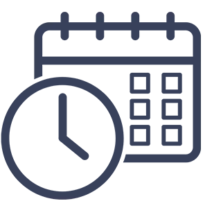 Pictogram of a calendar with clock