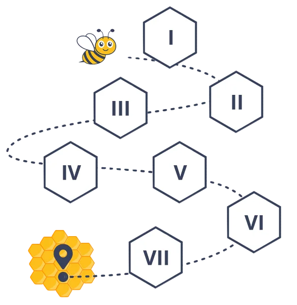 Bee flies through workshop phases