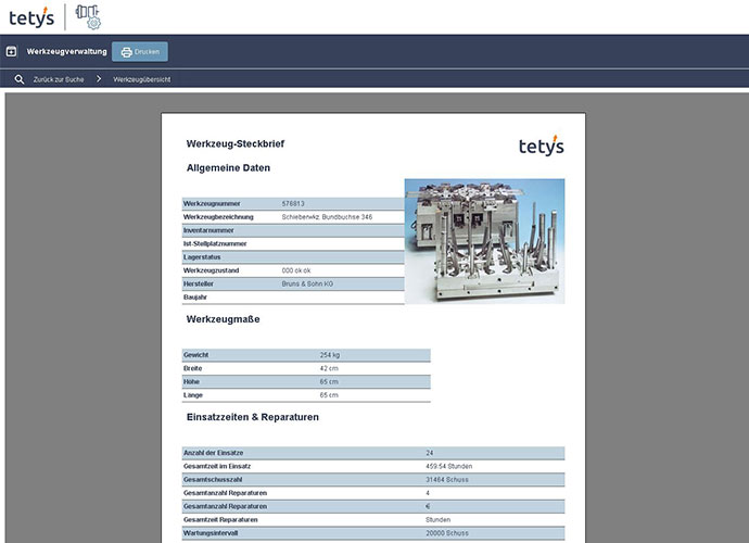 tetys Software: Werkzeugmanagement - Bild 3